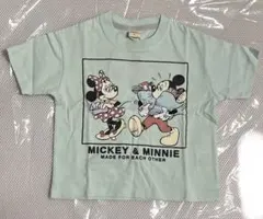 ベビー服 トップス ミッキー ミニー 水色 半袖 90 涼しい 夏服