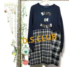 drug. D.S.CLUB 異素材ドッキング 長袖 薄手のトレーナーチュニック