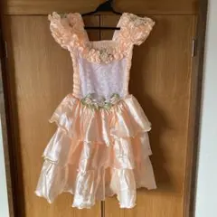 子供用ドレス フォーマルワンピース サイズ7 薄いオレンジ結婚式 発表会