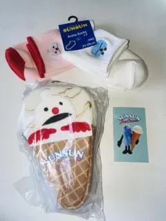 PUPPET SUNSUN GU アンクルソックス＆アイスクリームポーチセット