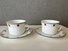 廃盤品】リチャード・ジノリ クリッパー ティーカップ＆ソーサー2客