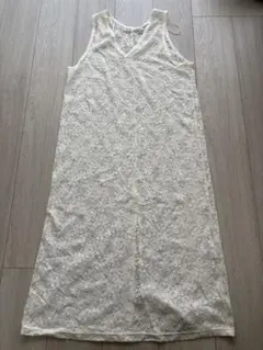 GU レース ノースリーブ ロング丈 ホワイト Sのサムネイル