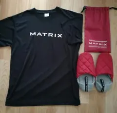 MATRIX ルームシューズ 収納袋付き レッドTシャツL