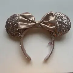【公式】ディズニー カチューシャ ピンクゴールド スパンコール ミニー
