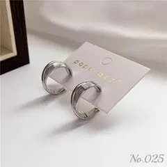 クロス サークル フープピアス 20mm シルバー No.25
