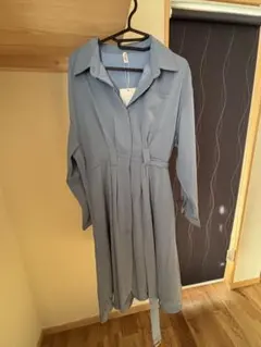 Collecala XL ブルー シャツワンピース