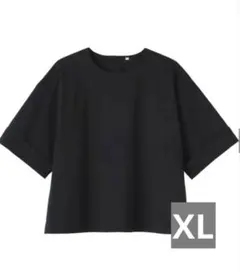 m*y様 新品/無印五分袖ブラウス/黒/XL