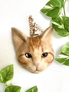 猫バッグチャーム1090 羊毛フェルト　羊毛フェルト猫　猫ブローチ