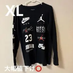 NIKE AIR JORDAN ロングT ブラック XL 袖ロゴ フロントロゴのサムネイル