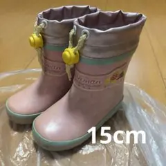 アニメキャラクター付きレインブーツ ピンク　アンパンマン