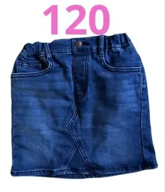 女の子 デニムスカート 裏起毛 GU 120cm