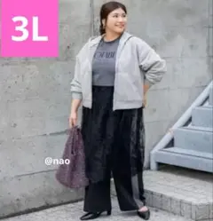 新品 しまむら チュール 切り替え ワンピース 3L レース 大きいサイズ