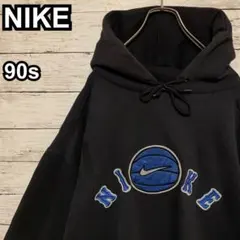 874【人気XLサイズ】ナイキ♤刺繍ビッグロゴ　90s 銀タグ　パーカー入手困難
