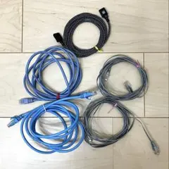 【まとめ売り】LANケーブル メッシュ・フラット・Cat5e 有線LAN