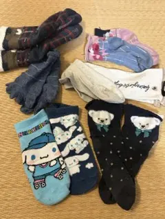 【訳あり】子供用ソックスまとめ売り6点セット｜キャラ・5本指・冬用　20〜23
