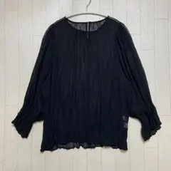 green label relaxing ギャザーブラウス シアー