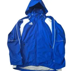 adidas フード付きウィンドブレーカー 青 xs