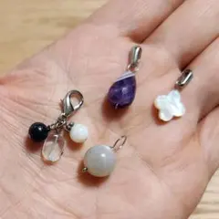天然石 ペンダント チャーム 4種セット