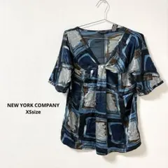 美品✨NEW YORK COMPANY【XS】 半袖ブラウス 個性的 薄手 夏