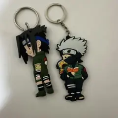 NARUTO サスケ・カカシ シリコンキーホルダーセット両面キーホルダー