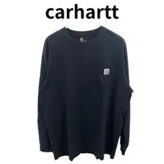 carhartt ネイビー系 長袖Tシャツ シンプル 無地 メンズ 秋冬