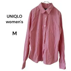 【美品】ユニクロ ギンガムチェックシャツ カジュアル 清潔感 綿 通気性 長袖