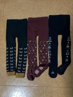 キッズタイツ 3点セット 馬柄 花柄