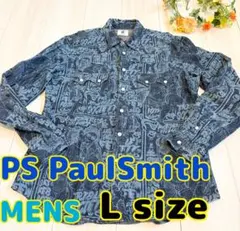 PS Paul Smith ポールスミス 総柄 長袖シャツ デニムシャツ L