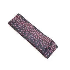 美品　角帯 夏物 紗紬 紺色地に浮かぶ愛らしい小花　夜空に舞う個性を添えるのサムネイル