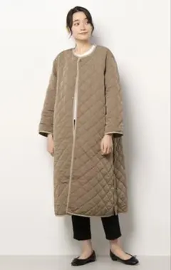 【新品未使用】サマンサモスモス　リバーシブルロングキルトコート フリーサイズ