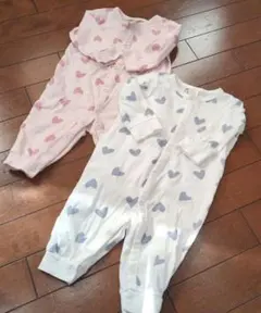 H&M ハート柄ロンパース 6M 68cm 2点セット