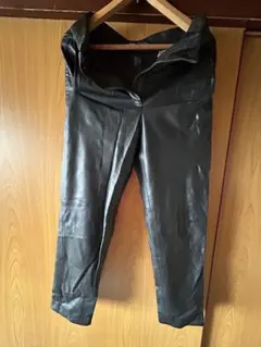 ZARA ブラック レザー風パンツ S
