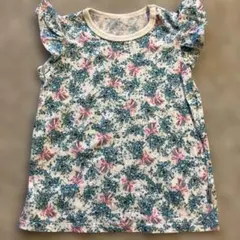 UNIQLO PAUL&JOE コラボ　花柄 フリル袖 Tシャツ100サイズのサムネイル