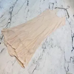 アースミュージックアンドエコロジー　キャミワンピ　ロング丈　フレア　バックリボン