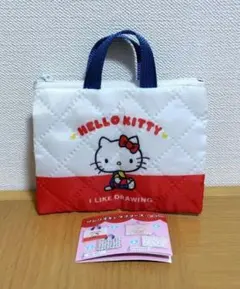 サンリオキャラクターズ　レトロレッスンバッグミニキーホルダー　ガチャ　キティ