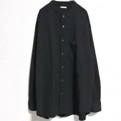 GU ロングシャツ ブラック バンドカラー　オーバーサイズ　ゆったり　シンプルのサムネイル