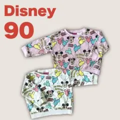 Disney ミッキー ミニー トレーナー 90 双子 おそろい バルーン 風船