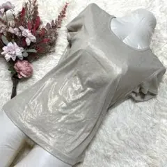 CECI O CELA 半袖 シャンパンゴールド Tシャツ【40】日本製 ラメのサムネイル