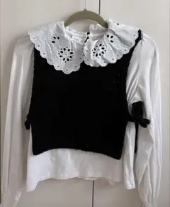 ZARA レース襟レイヤードトップス 164cm