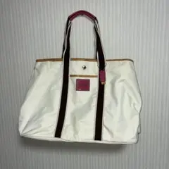 #1084 COACH キャンバス トートバッグ ピンクタグ カバン
