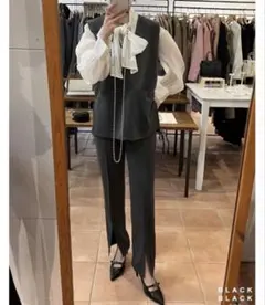 Re:EDIT ブラックスリングバックハイヒール