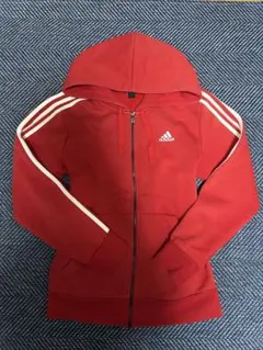 adidas フード付きレッドトラックジャケット