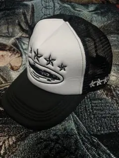 corteiz メッシュキャップ ノーブランド 白黒UKストリート