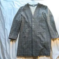 グレー チェック柄 ロングコート　johnbull 美品