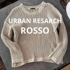 URBAN RESEARCH rosso リブ編み長袖ベージュニット