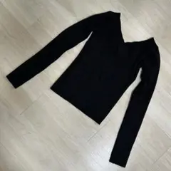 DAZY 黒いリブ編み長袖ニットセーター Mサイズ