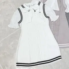 evelyn   シャツニットベストOP