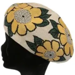 Haihai ハイハイ 絵画風花柄ベレー帽　BER-087　タグ付き新品未使用