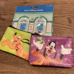 パークチケットデザイン ポーチ　プルート、グーフィ2個セット