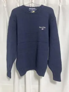 【古着】POLO SPORT ネイビー クルーネックセーター Lサイズ